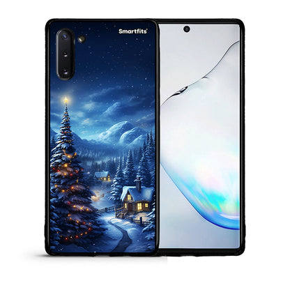 Θήκη Samsung Note 10 Christmas Scenery από τη Smartfits με σχέδιο στο πίσω μέρος και μαύρο περίβλημα | Samsung Note 10 Christmas Scenery case with colorful back and black bezels