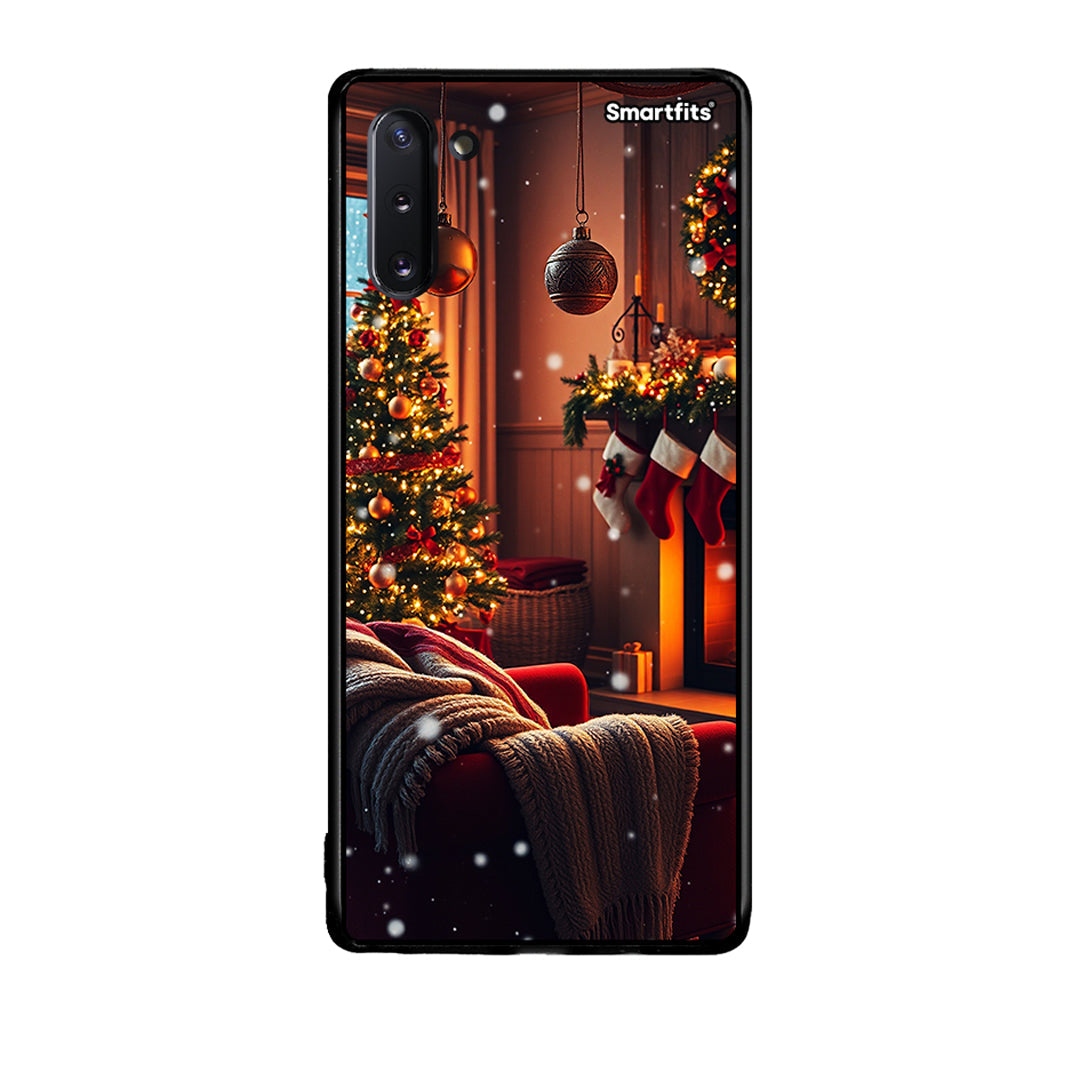 Samsung Note 10 Home For Christmas θήκη από τη Smartfits με σχέδιο στο πίσω μέρος και μαύρο περίβλημα | Smartphone case with colorful back and black bezels by Smartfits