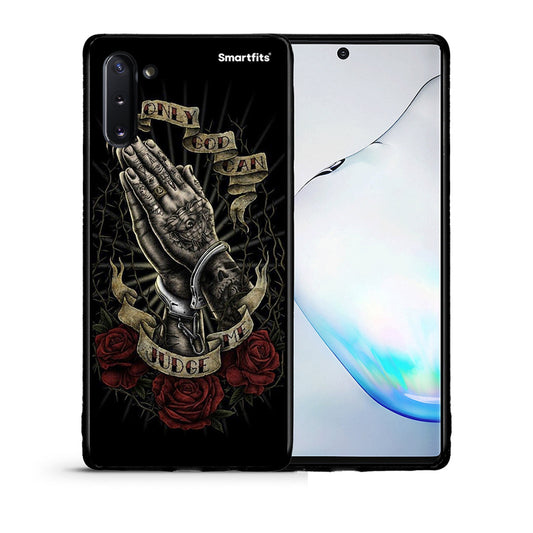 Θήκη Samsung Note 10 Judge By God από τη Smartfits με σχέδιο στο πίσω μέρος και μαύρο περίβλημα | Samsung Note 10 Judge By God case with colorful back and black bezels