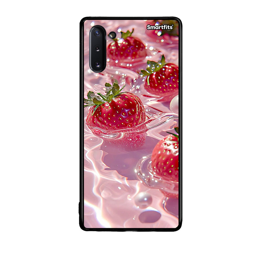 Samsung Note 10 Juicy Strawberries θήκη από τη Smartfits με σχέδιο στο πίσω μέρος και μαύρο περίβλημα | Smartphone case with colorful back and black bezels by Smartfits