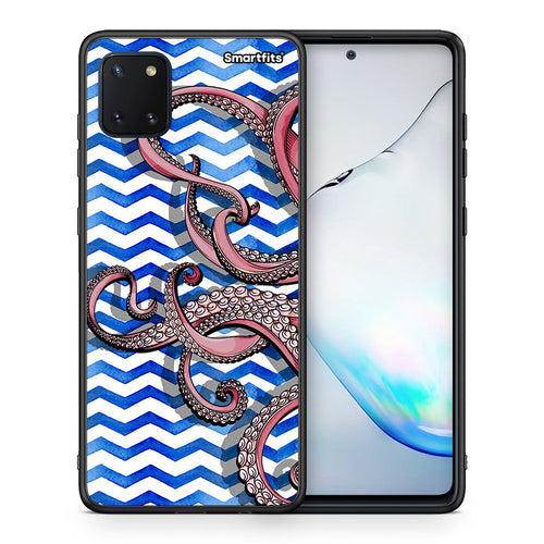 Θήκη Samsung Note 10 Lite Chevron Devilfish από τη Smartfits με σχέδιο στο πίσω μέρος και μαύρο περίβλημα | Samsung Note 10 Lite Chevron Devilfish case with colorful back and black bezels