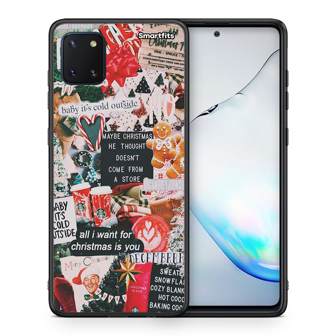 Θήκη Samsung Note 10 Lite Christmas Happiness από τη Smartfits με σχέδιο στο πίσω μέρος και μαύρο περίβλημα | Samsung Note 10 Lite Christmas Happiness case with colorful back and black bezels