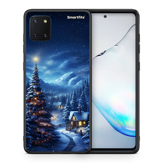 Θήκη Samsung Note 10 Lite Christmas Scenery από τη Smartfits με σχέδιο στο πίσω μέρος και μαύρο περίβλημα | Samsung Note 10 Lite Christmas Scenery case with colorful back and black bezels