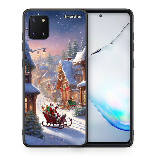 Θήκη Samsung Note 10 Lite Christmas Snow από τη Smartfits με σχέδιο στο πίσω μέρος και μαύρο περίβλημα | Samsung Note 10 Lite Christmas Snow case with colorful back and black bezels