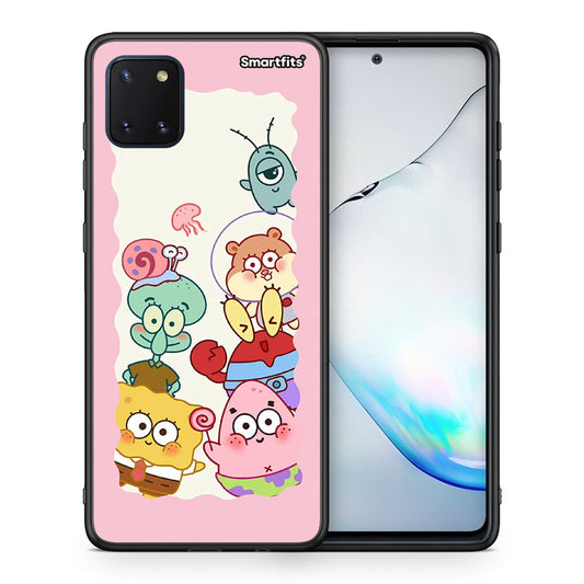 Θήκη Samsung Note 10 Lite Cute Companion από τη Smartfits με σχέδιο στο πίσω μέρος και μαύρο περίβλημα | Samsung Note 10 Lite Cute Companion case with colorful back and black bezels