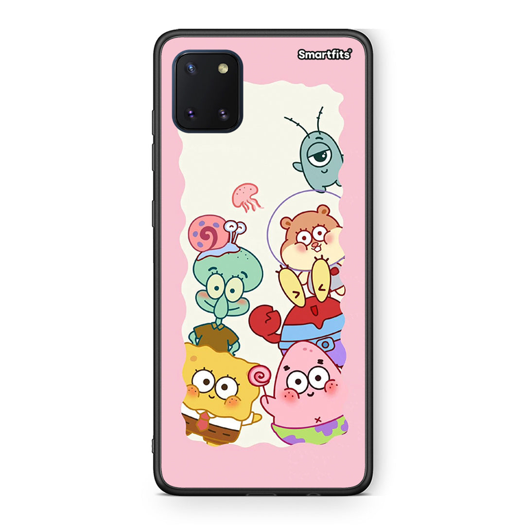 Samsung Note 10 Lite Cute Companion θήκη από τη Smartfits με σχέδιο στο πίσω μέρος και μαύρο περίβλημα | Smartphone case with colorful back and black bezels by Smartfits