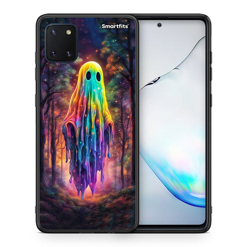 Θήκη Samsung Note 10 Lite Halloween Ghost από τη Smartfits με σχέδιο στο πίσω μέρος και μαύρο περίβλημα | Samsung Note 10 Lite Halloween Ghost case with colorful back and black bezels