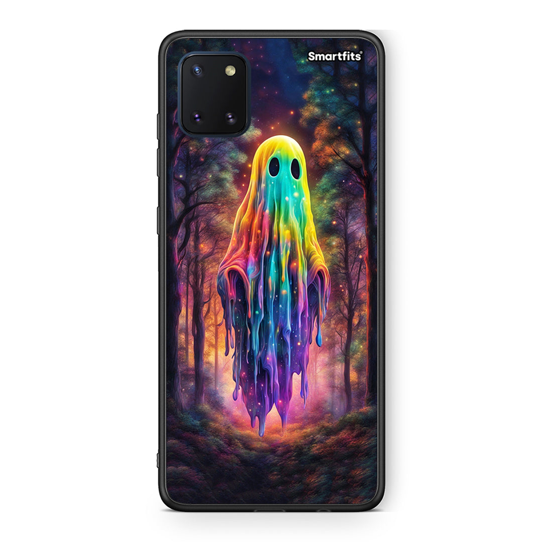 Samsung Note 10 Lite Halloween Ghost θήκη από τη Smartfits με σχέδιο στο πίσω μέρος και μαύρο περίβλημα | Smartphone case with colorful back and black bezels by Smartfits