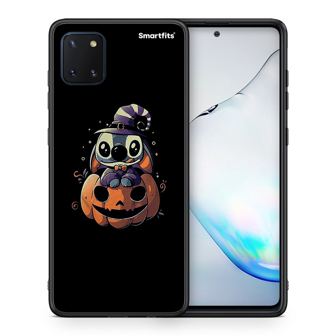 Θήκη Samsung Note 10 Lite Halloween Stitch από τη Smartfits με σχέδιο στο πίσω μέρος και μαύρο περίβλημα | Samsung Note 10 Lite Halloween Stitch case with colorful back and black bezels