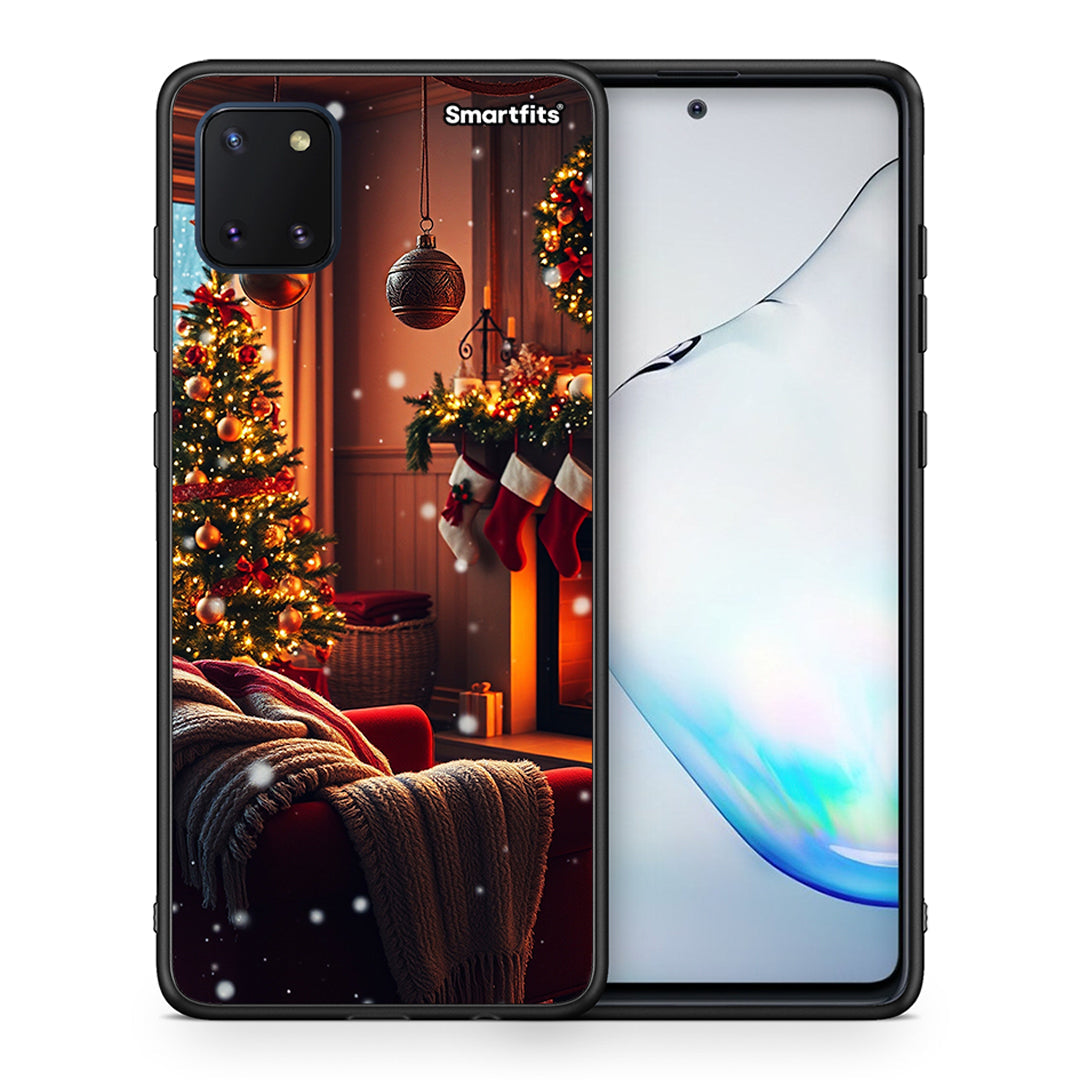 Θήκη Samsung Note 10 Lite Home For Christmas από τη Smartfits με σχέδιο στο πίσω μέρος και μαύρο περίβλημα | Samsung Note 10 Lite Home For Christmas case with colorful back and black bezels