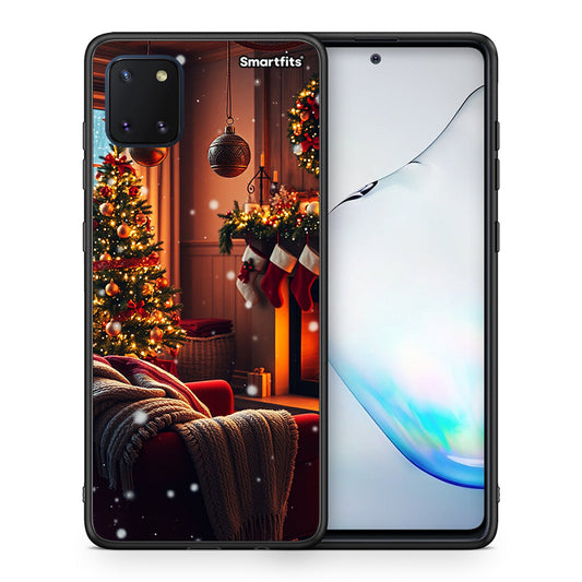 Θήκη Samsung Note 10 Lite Home For Christmas από τη Smartfits με σχέδιο στο πίσω μέρος και μαύρο περίβλημα | Samsung Note 10 Lite Home For Christmas case with colorful back and black bezels
