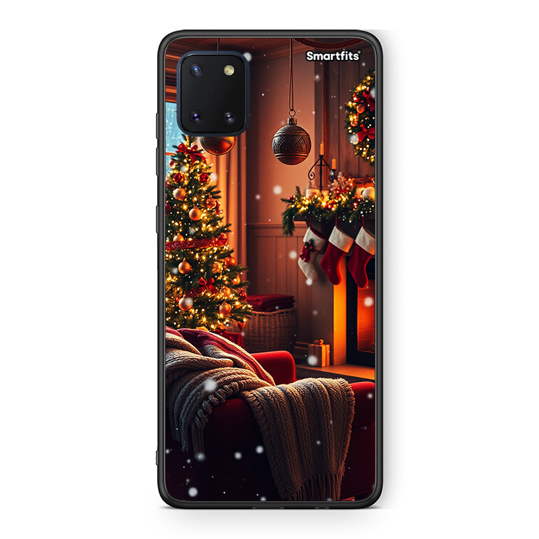 Samsung Note 10 Lite Home For Christmas θήκη από τη Smartfits με σχέδιο στο πίσω μέρος και μαύρο περίβλημα | Smartphone case with colorful back and black bezels by Smartfits