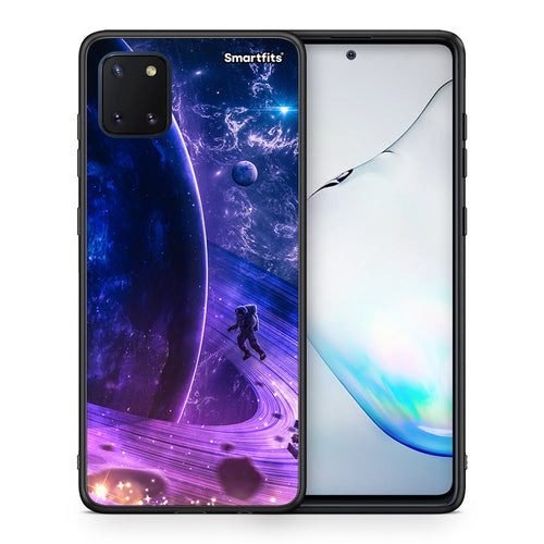 Θήκη Samsung Note 10 Lite Lost Astronaut από τη Smartfits με σχέδιο στο πίσω μέρος και μαύρο περίβλημα | Samsung Note 10 Lite Lost Astronaut case with colorful back and black bezels