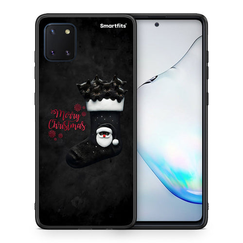 Θήκη Samsung Note 10 Lite Merry Cat Christmas από τη Smartfits με σχέδιο στο πίσω μέρος και μαύρο περίβλημα | Samsung Note 10 Lite Merry Cat Christmas case with colorful back and black bezels