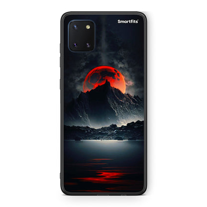 Samsung Note 10 Lite Red Full Moon θήκη από τη Smartfits με σχέδιο στο πίσω μέρος και μαύρο περίβλημα | Smartphone case with colorful back and black bezels by Smartfits