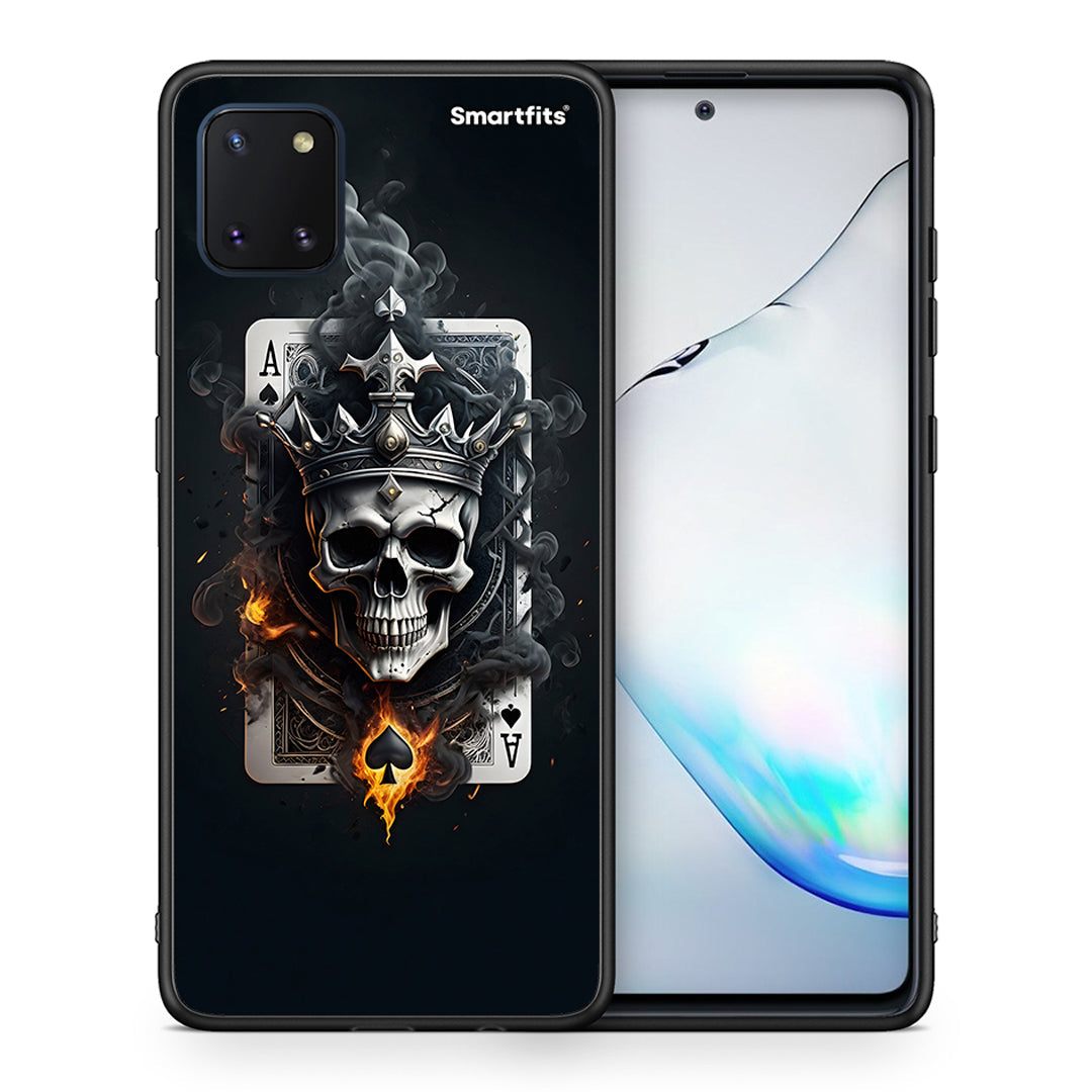 Θήκη Samsung Note 10 Lite Skull King Ace από τη Smartfits με σχέδιο στο πίσω μέρος και μαύρο περίβλημα | Samsung Note 10 Lite Skull King Ace case with colorful back and black bezels