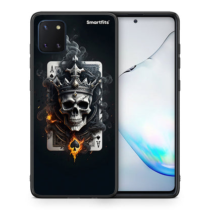 Θήκη Samsung Note 10 Lite Skull King Ace από τη Smartfits με σχέδιο στο πίσω μέρος και μαύρο περίβλημα | Samsung Note 10 Lite Skull King Ace case with colorful back and black bezels