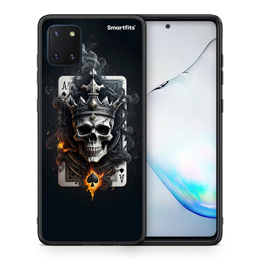 Θήκη Samsung Note 10 Lite Skull King Ace από τη Smartfits με σχέδιο στο πίσω μέρος και μαύρο περίβλημα | Samsung Note 10 Lite Skull King Ace case with colorful back and black bezels