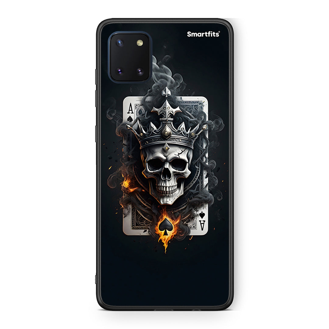 Samsung Note 10 Lite Skull King Ace θήκη από τη Smartfits με σχέδιο στο πίσω μέρος και μαύρο περίβλημα | Smartphone case with colorful back and black bezels by Smartfits