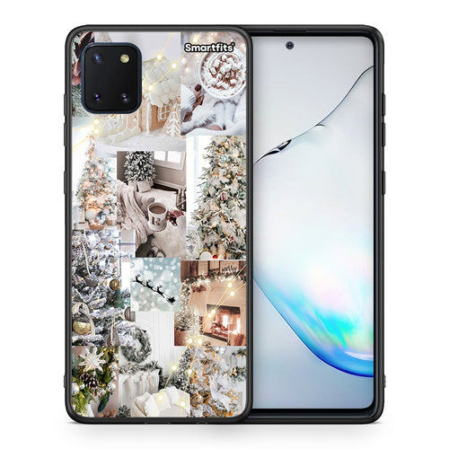 Θήκη Samsung Note 10 Lite White Christmas από τη Smartfits με σχέδιο στο πίσω μέρος και μαύρο περίβλημα | Samsung Note 10 Lite White Christmas case with colorful back and black bezels
