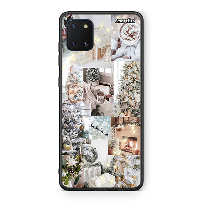Samsung Note 10 Lite White Christmas θήκη από τη Smartfits με σχέδιο στο πίσω μέρος και μαύρο περίβλημα | Smartphone case with colorful back and black bezels by Smartfits