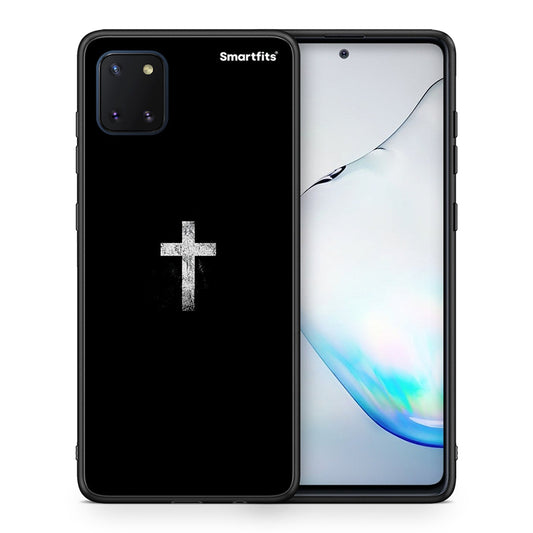 Θήκη Samsung Note 10 Lite White Cross από τη Smartfits με σχέδιο στο πίσω μέρος και μαύρο περίβλημα | Samsung Note 10 Lite White Cross case with colorful back and black bezels