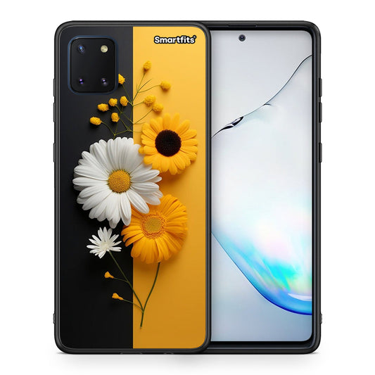 Θήκη Samsung Note 10 Lite Yellow Daisies από τη Smartfits με σχέδιο στο πίσω μέρος και μαύρο περίβλημα | Samsung Note 10 Lite Yellow Daisies case with colorful back and black bezels