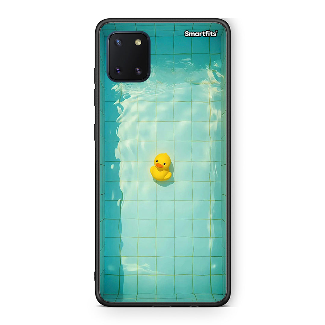 Samsung Note 10 Lite Yellow Duck θήκη από τη Smartfits με σχέδιο στο πίσω μέρος και μαύρο περίβλημα | Smartphone case with colorful back and black bezels by Smartfits