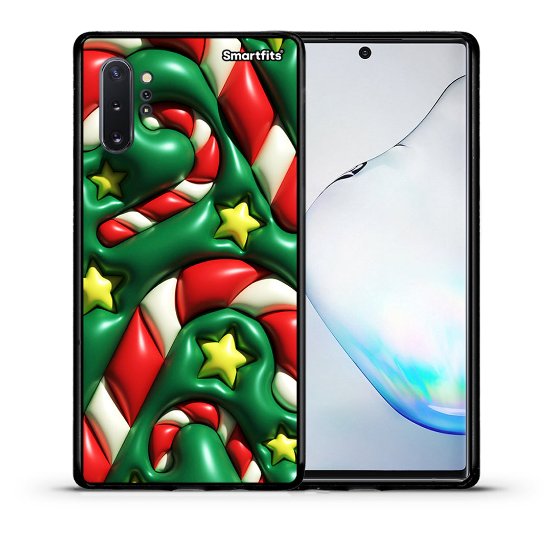 Θήκη Samsung Note 10+ Christmas Bubbles από τη Smartfits με σχέδιο στο πίσω μέρος και μαύρο περίβλημα | Samsung Note 10+ Christmas Bubbles case with colorful back and black bezels