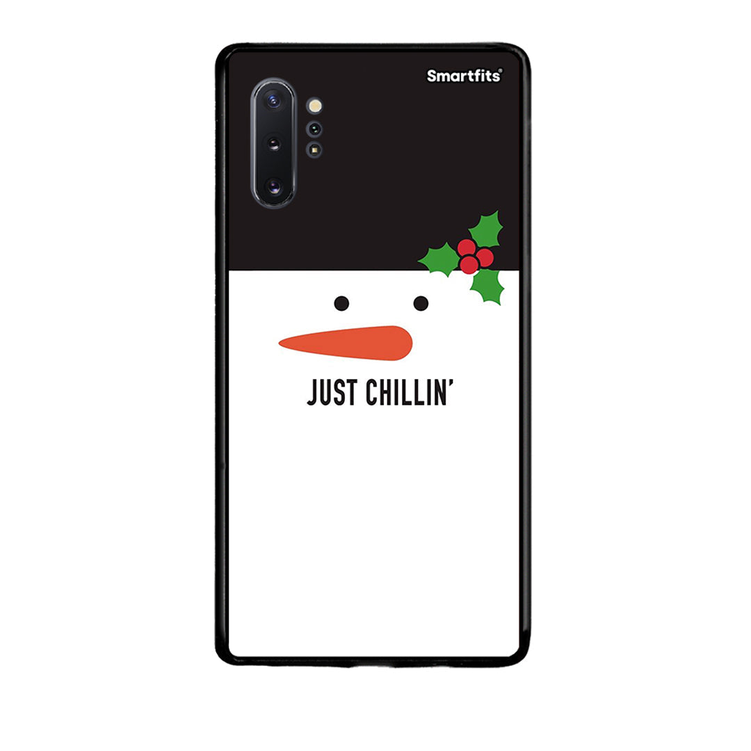 Samsung Note 10+ Christmas Chillin θήκη από τη Smartfits με σχέδιο στο πίσω μέρος και μαύρο περίβλημα | Smartphone case with colorful back and black bezels by Smartfits