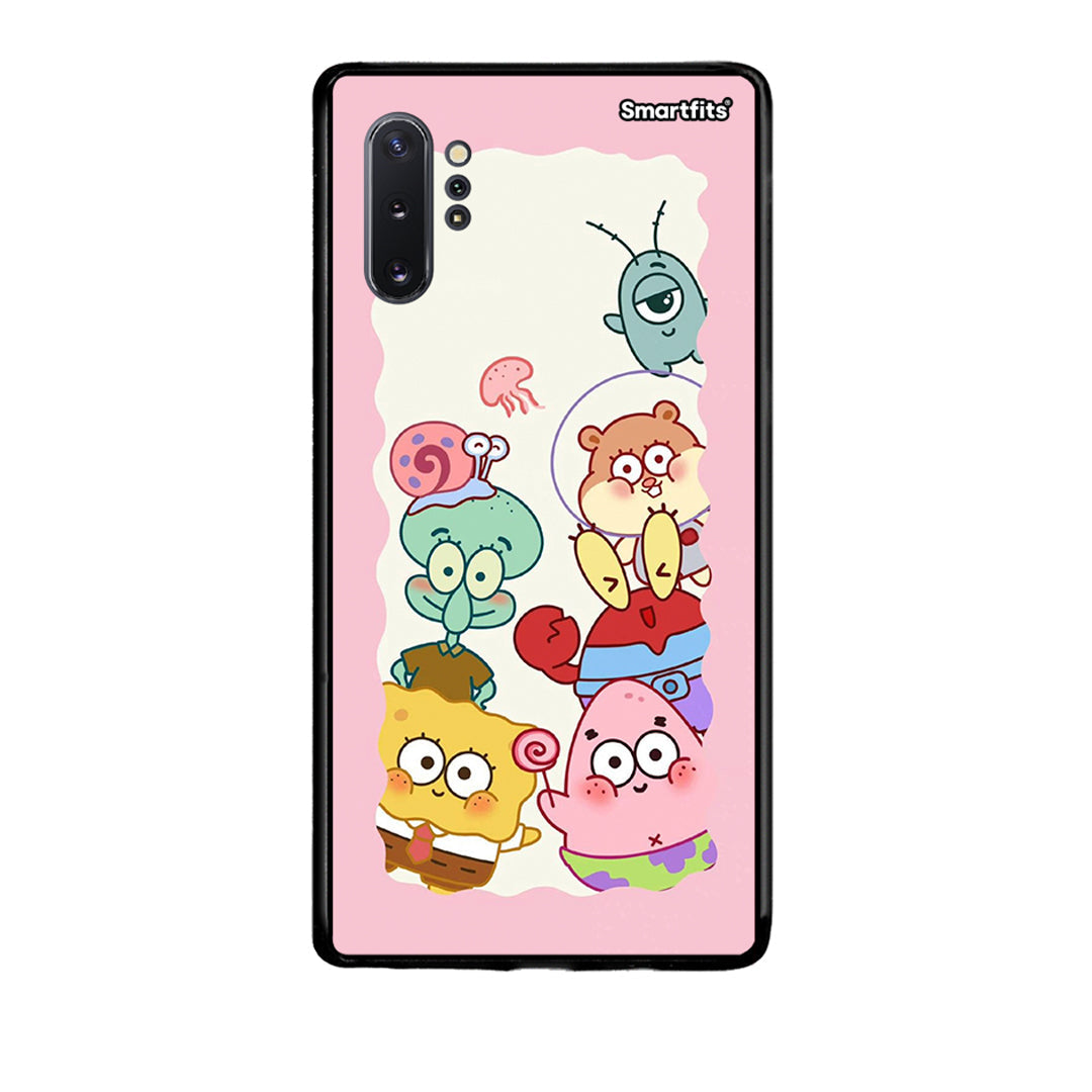 Samsung Note 10+ Cute Companion θήκη από τη Smartfits με σχέδιο στο πίσω μέρος και μαύρο περίβλημα | Smartphone case with colorful back and black bezels by Smartfits