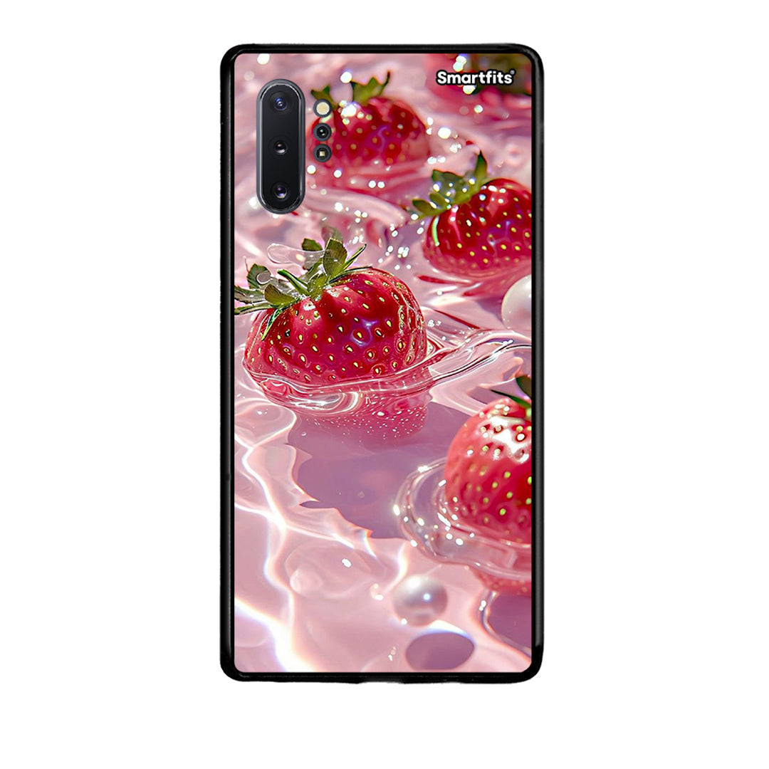 Samsung Note 10+ Juicy Strawberries θήκη από τη Smartfits με σχέδιο στο πίσω μέρος και μαύρο περίβλημα | Smartphone case with colorful back and black bezels by Smartfits