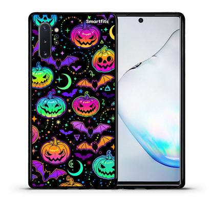 Θήκη Samsung Note 10+ Neon Halloween από τη Smartfits με σχέδιο στο πίσω μέρος και μαύρο περίβλημα | Samsung Note 10+ Neon Halloween case with colorful back and black bezels