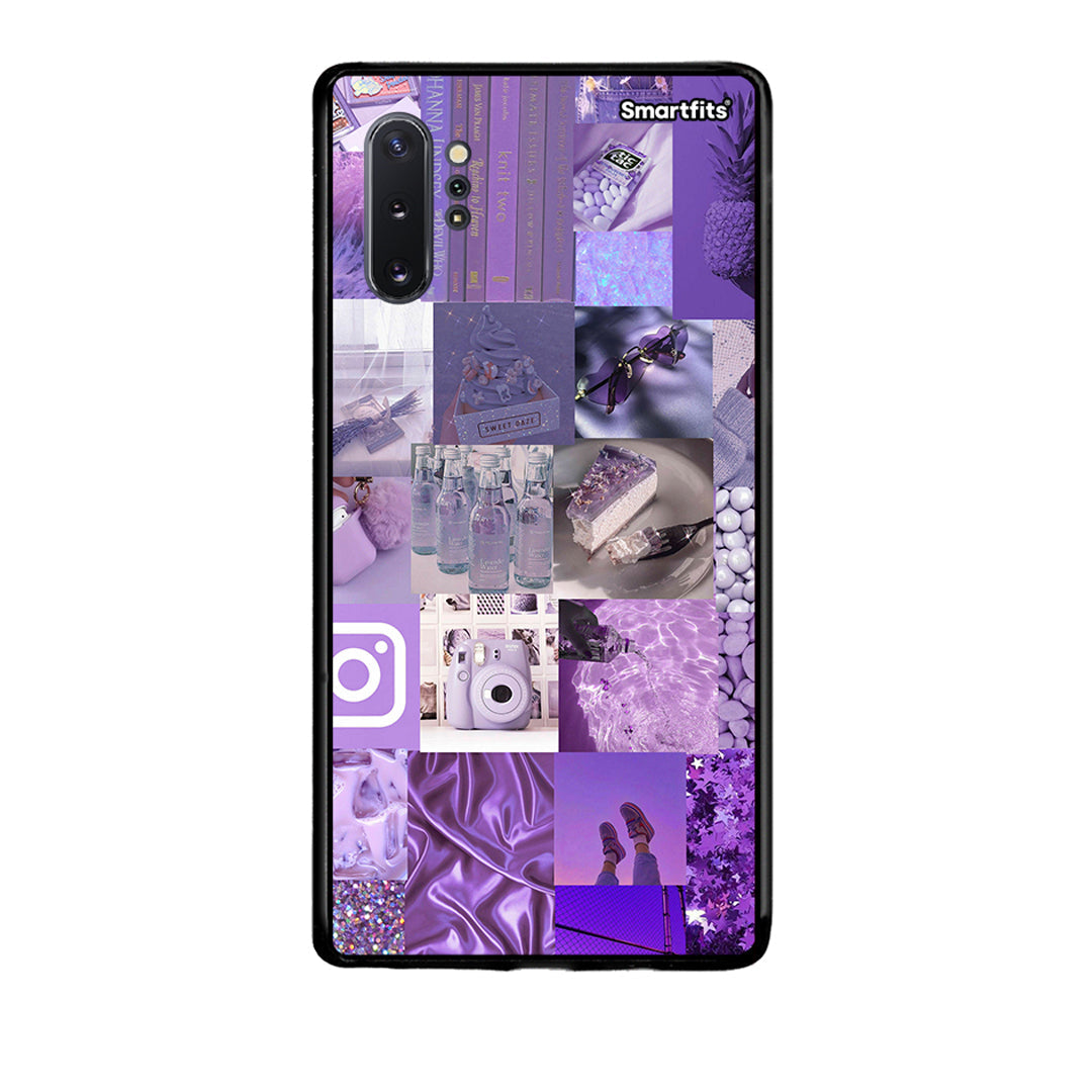 Samsung Note 10+ Purple Aesthetic Collage θήκη από τη Smartfits με σχέδιο στο πίσω μέρος και μαύρο περίβλημα | Smartphone case with colorful back and black bezels by Smartfits