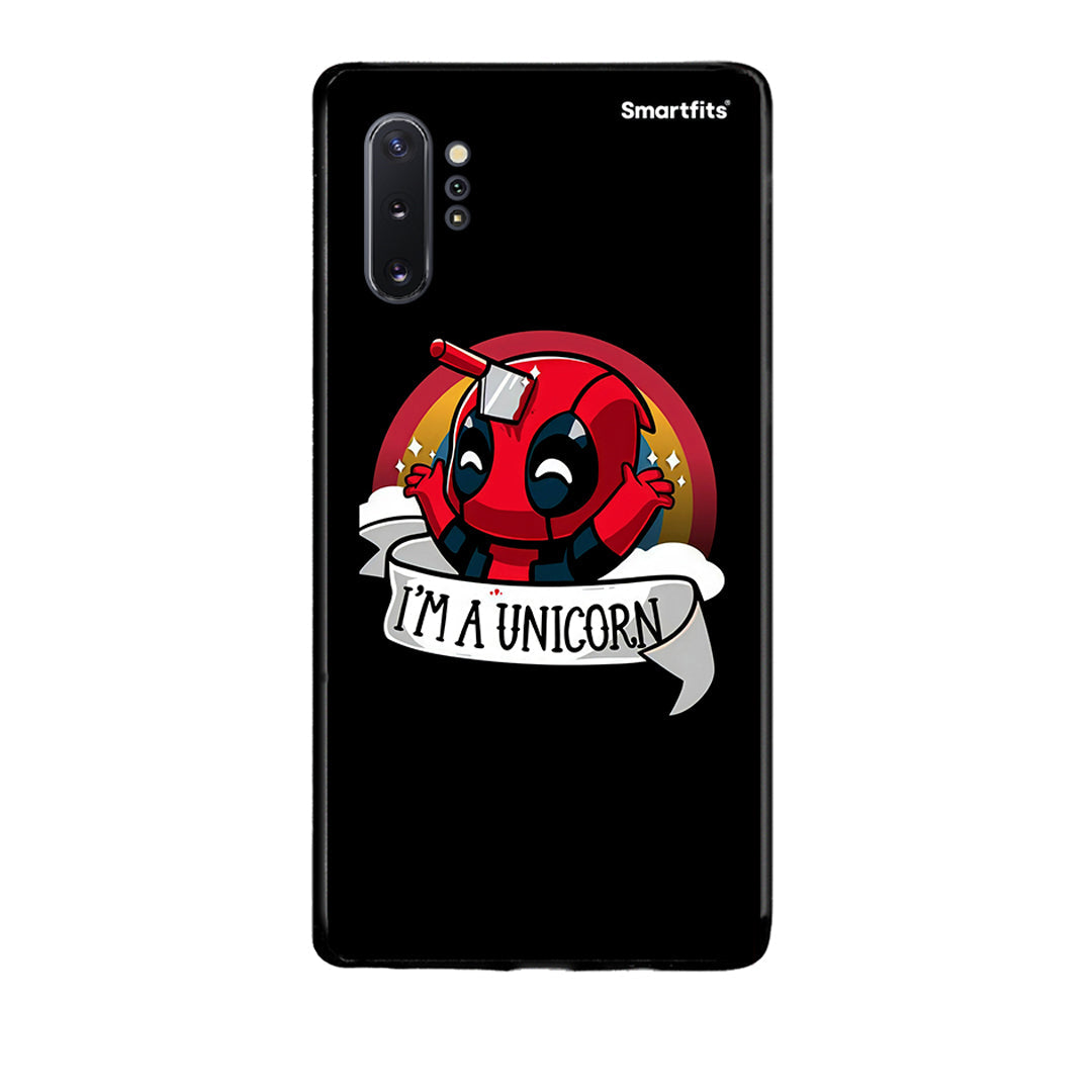 Samsung Note 10+ Unicorn Deadpool θήκη από τη Smartfits με σχέδιο στο πίσω μέρος και μαύρο περίβλημα | Smartphone case with colorful back and black bezels by Smartfits