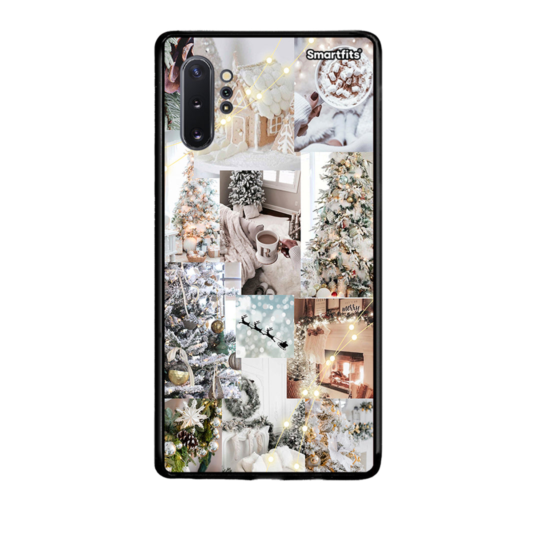 Samsung Note 10+ White Christmas θήκη από τη Smartfits με σχέδιο στο πίσω μέρος και μαύρο περίβλημα | Smartphone case with colorful back and black bezels by Smartfits