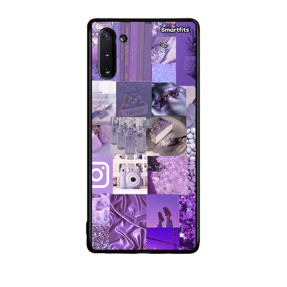 Samsung Note 10 Purple Aesthetic Collage θήκη από τη Smartfits με σχέδιο στο πίσω μέρος και μαύρο περίβλημα | Smartphone case with colorful back and black bezels by Smartfits