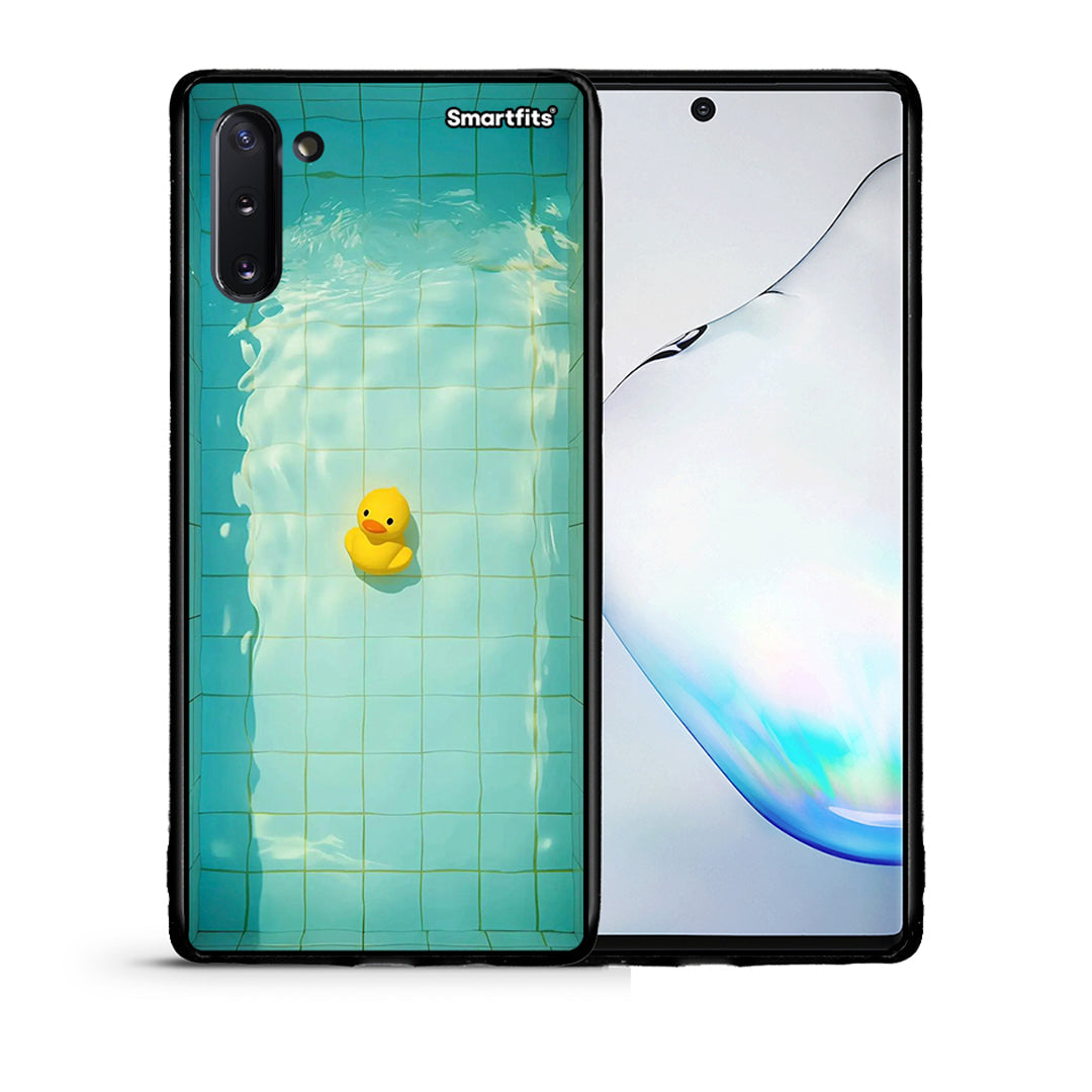 Θήκη Samsung Note 10 Yellow Duck από τη Smartfits με σχέδιο στο πίσω μέρος και μαύρο περίβλημα | Samsung Note 10 Yellow Duck case with colorful back and black bezels