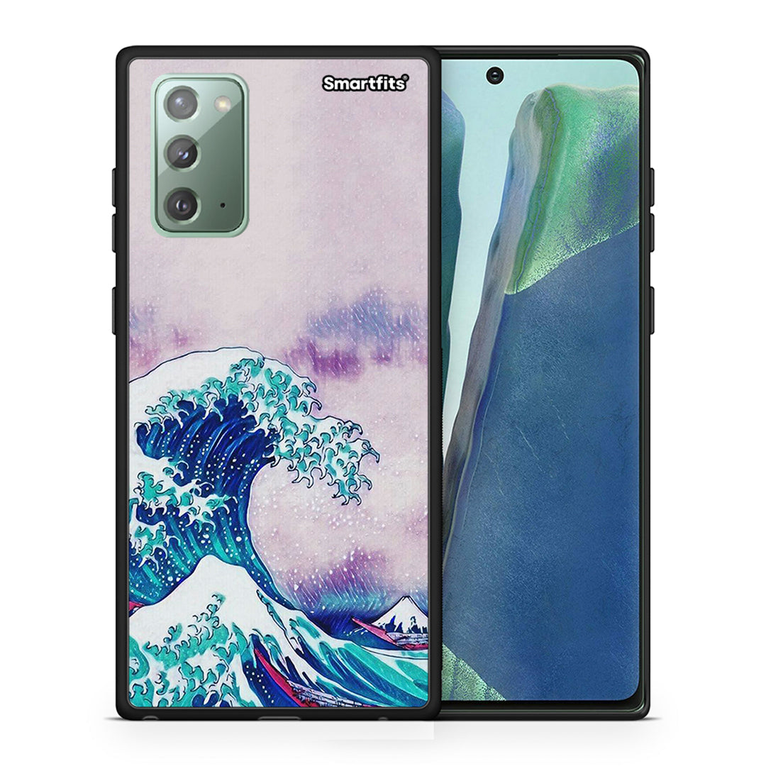 Θήκη Samsung Note 20 Blue Waves από τη Smartfits με σχέδιο στο πίσω μέρος και μαύρο περίβλημα | Samsung Note 20 Blue Waves case with colorful back and black bezels