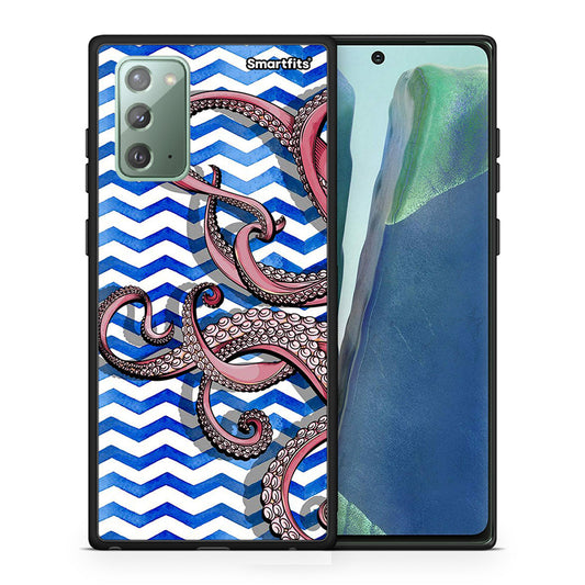 Θήκη Samsung Note 20 Chevron Devilfish από τη Smartfits με σχέδιο στο πίσω μέρος και μαύρο περίβλημα | Samsung Note 20 Chevron Devilfish case with colorful back and black bezels