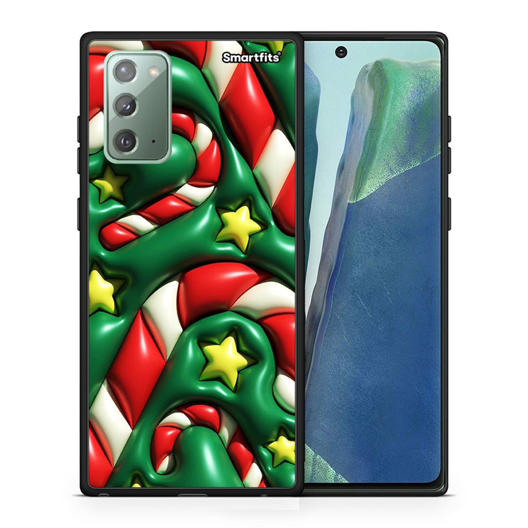 Θήκη Samsung Note 20 Christmas Bubbles από τη Smartfits με σχέδιο στο πίσω μέρος και μαύρο περίβλημα | Samsung Note 20 Christmas Bubbles case with colorful back and black bezels