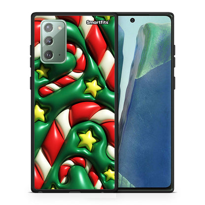 Θήκη Samsung Note 20 Christmas Bubbles από τη Smartfits με σχέδιο στο πίσω μέρος και μαύρο περίβλημα | Samsung Note 20 Christmas Bubbles case with colorful back and black bezels