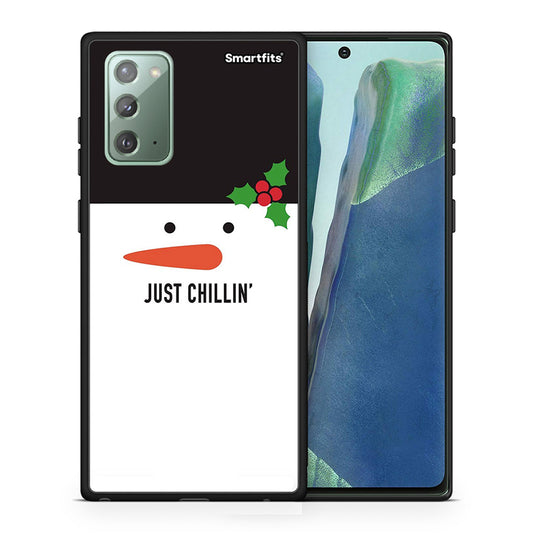 Θήκη Samsung Note 20 Christmas Chillin από τη Smartfits με σχέδιο στο πίσω μέρος και μαύρο περίβλημα | Samsung Note 20 Christmas Chillin case with colorful back and black bezels