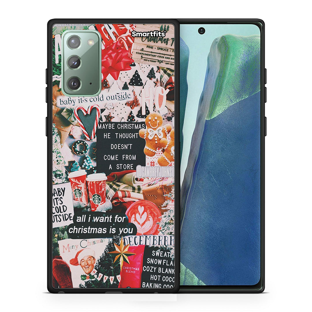 Θήκη Samsung Note 20 Christmas Happiness από τη Smartfits με σχέδιο στο πίσω μέρος και μαύρο περίβλημα | Samsung Note 20 Christmas Happiness case with colorful back and black bezels