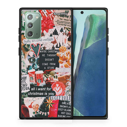 Θήκη Samsung Note 20 Christmas Happiness από τη Smartfits με σχέδιο στο πίσω μέρος και μαύρο περίβλημα | Samsung Note 20 Christmas Happiness case with colorful back and black bezels