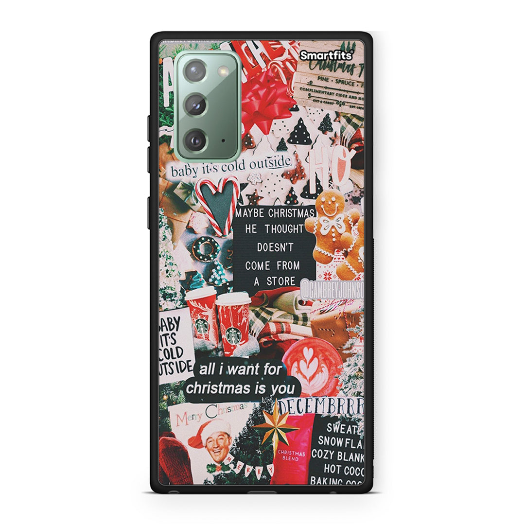 Samsung Note 20 Christmas Happiness θήκη από τη Smartfits με σχέδιο στο πίσω μέρος και μαύρο περίβλημα | Smartphone case with colorful back and black bezels by Smartfits