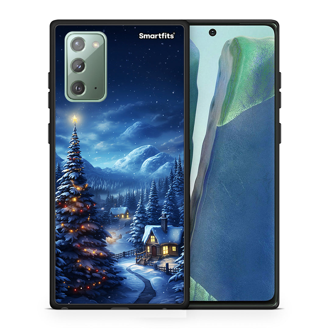 Θήκη Samsung Note 20 Christmas Scenery από τη Smartfits με σχέδιο στο πίσω μέρος και μαύρο περίβλημα | Samsung Note 20 Christmas Scenery case with colorful back and black bezels