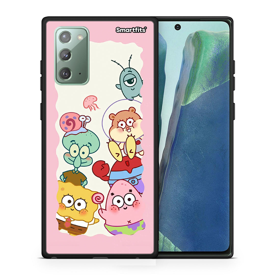 Θήκη Samsung Note 20 Cute Companion από τη Smartfits με σχέδιο στο πίσω μέρος και μαύρο περίβλημα | Samsung Note 20 Cute Companion case with colorful back and black bezels
