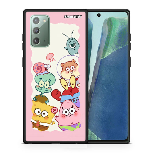 Θήκη Samsung Note 20 Cute Companion από τη Smartfits με σχέδιο στο πίσω μέρος και μαύρο περίβλημα | Samsung Note 20 Cute Companion case with colorful back and black bezels