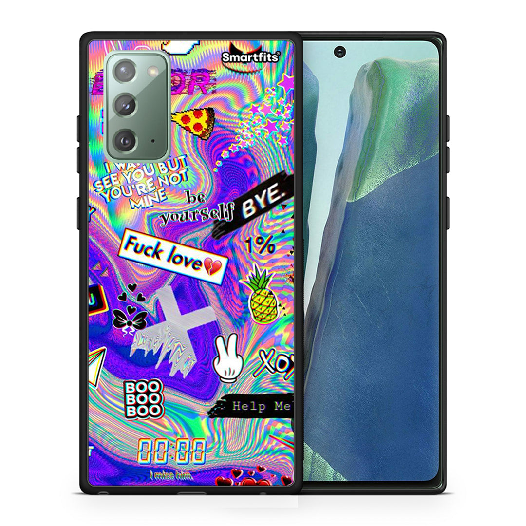 Θήκη Samsung Note 20 Game Over από τη Smartfits με σχέδιο στο πίσω μέρος και μαύρο περίβλημα | Samsung Note 20 Game Over case with colorful back and black bezels